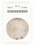 1879 US MORGAN SILVER DOLLAR COIN ANACS MS62