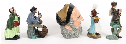 ROYAL DOULTON PORCELAIN TOBY MUG & FIGURINES