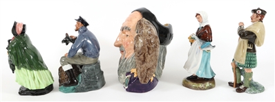 ROYAL DOULTON PORCELAIN TOBY MUG & FIGURINES