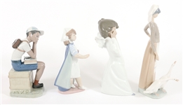 LLADRO PORCELAIN FIGURINES #5250, 6307, 4959, & 1035