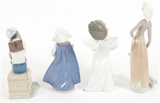 LLADRO PORCELAIN FIGURINES #5250, 6307, 4959, & 1035