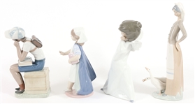 LLADRO PORCELAIN FIGURINES #5250, 6307, 4959, & 1035