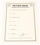 PETER MAX PORTRAIT OF JOHN GOLDACKER & SIGNED PROGRAM