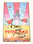 PETER MAX PORTRAIT OF JOHN GOLDACKER & SIGNED PROGRAM