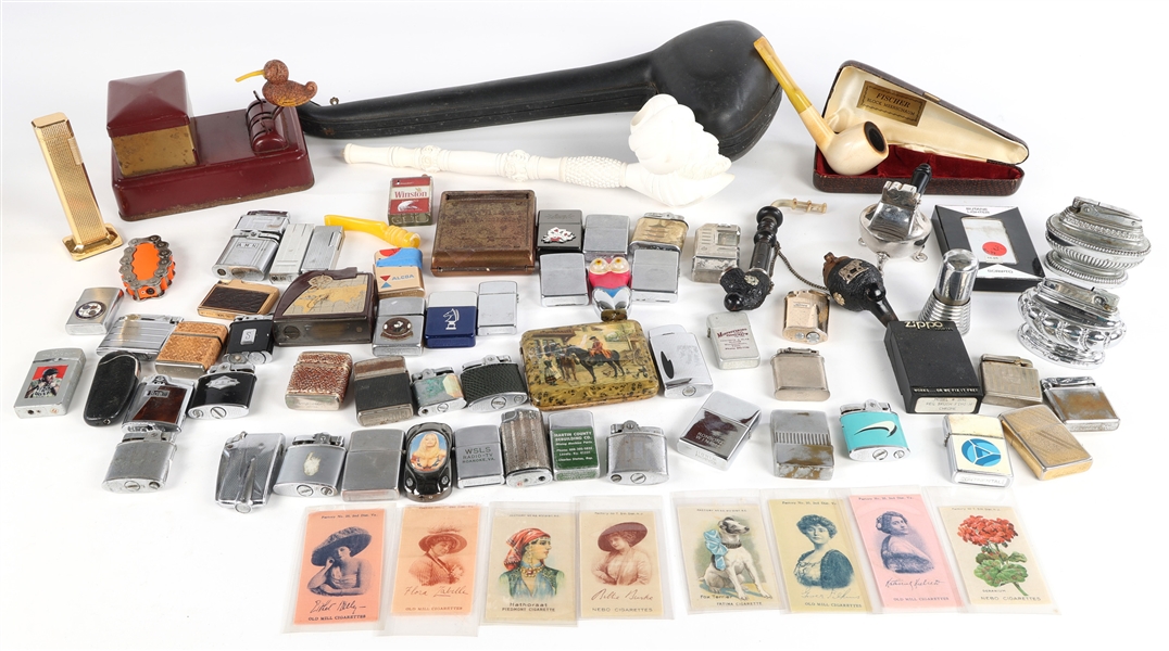 TOBACCIANA COLLECTOR LOT - LIGHTERS, PIPES, & MORE