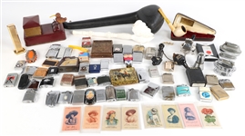 TOBACCIANA COLLECTOR LOT - LIGHTERS, PIPES, & MORE