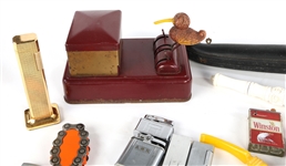 TOBACCIANA COLLECTOR LOT - LIGHTERS, PIPES, & MORE