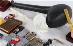 TOBACCIANA COLLECTOR LOT - LIGHTERS, PIPES, & MORE