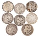 1878-1892 US MORGAN SILVER DOLLAR COINS - LOT OF 8
