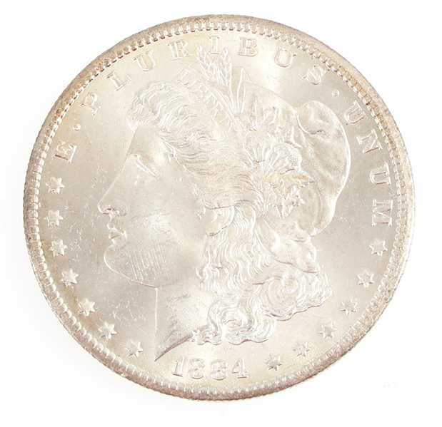 1884-CC US MORGAN SILVER DOLLAR COIN