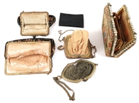 METAL & EMBROIDERED PURSE - LOT OF FIVE