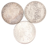 1885-P US MORGAN SILVER DOLLAR COINS LOT OF THREE