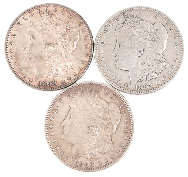 1898-1903 US MORGAN SILVER DOLLAR COINS 