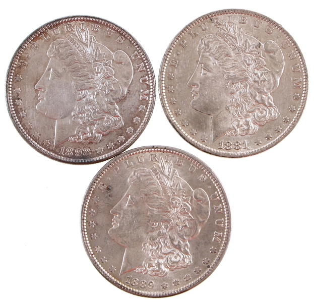 1881-1898 US MORGAN SILVER DOLLAR COINS
