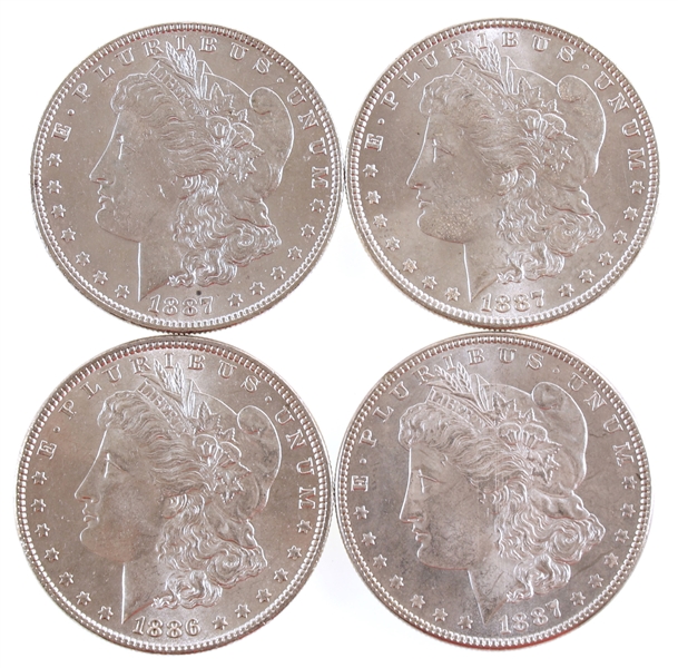 1886-1887 US MORGAN SILVER DOLLAR COINS