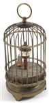 20TH C. BRASS BIRD IN CAGE AUTOMATON 