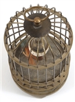 20TH C. BRASS BIRD IN CAGE AUTOMATON 
