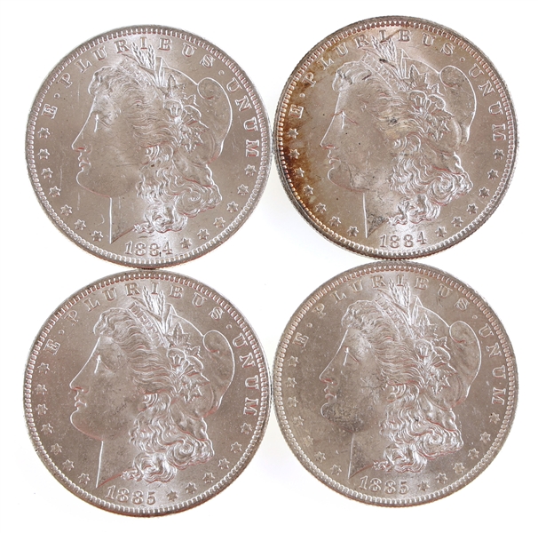 1884-1885 NEW ORLEANS US MORGAN SILVER DOLLAR COINS