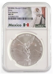 2018 MEXICO FIRST RELEASE 1 ONZA SILVER COIN NGC MS70