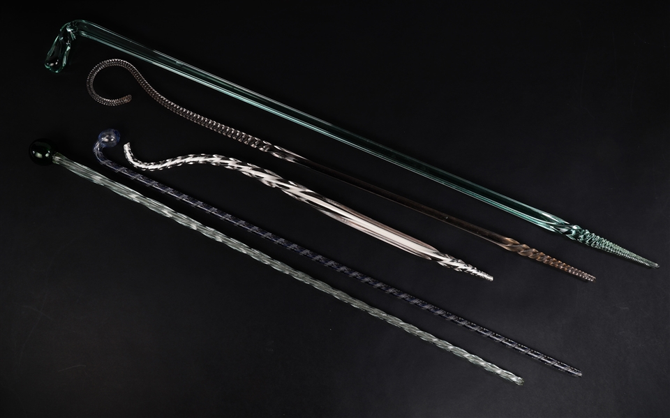 20TH C. GLASS WALKING STICKS 