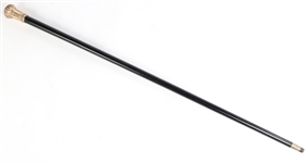 20TH C. PRESENTATION CANE WITH GOLD FILLED KNOB HANDLE