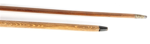 20TH C. WOODEN CANES WITH STERLING SILVER COLLARS/CAPS