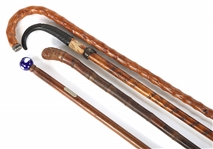 20TH C. WOODEN CANES & WALKING STICKS