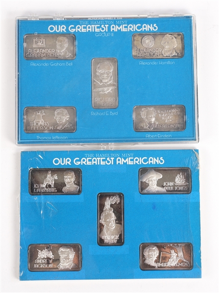 HAMILTON MINT OUR GREATEST AMERICANS FINE SILVER INGOTS