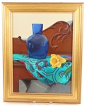 COLIN BERRY OIL PAINTING ON CANVAS DAFFODIL STILL LIFE