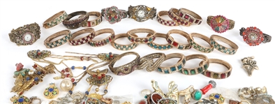GOLD AND SILVER TONE COSTUME JEWELRY AND WATCHES