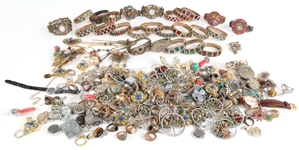 GOLD AND SILVER TONE COSTUME JEWELRY AND WATCHES
