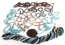 BEADED COSTUME JEWELRY - METAL, WOOD, PLASTIC