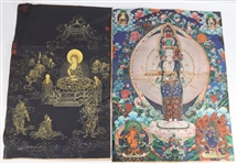 CONTEMPORARY TIBETAN THANGKAS - LOT OF 2