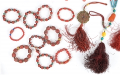 CHINESE CARVED BEADS AND TALISMANS 