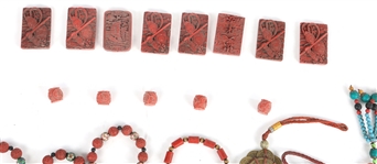CHINESE CARVED BEADS AND TALISMANS 