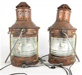 ANCHOR SHIP ELECTRIFIED LANTERN PAIR