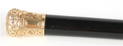 VICTORIAN 14K YELLOW GOLD MILORD CANE WALKING STICK