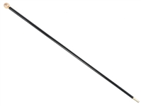 14K GOLD BALL HANDLED EBONIZED WOOD WALKING STICK 