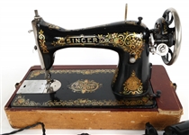 1910's SINGER SEWING MACHINE WITH CASE & MOTOR