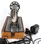 1910's SINGER SEWING MACHINE WITH CASE & MOTOR