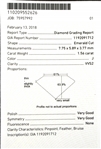 1.56 CT EMERALD CUT DIAMOND GIA CERTIFIED VVS-2 / J