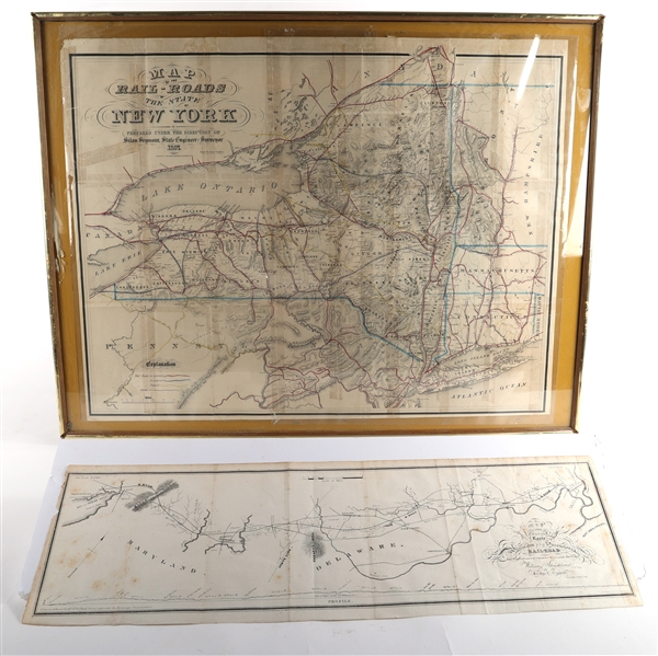 19TH C. RAILROAD MAP PRINTS - LOT OF 2
