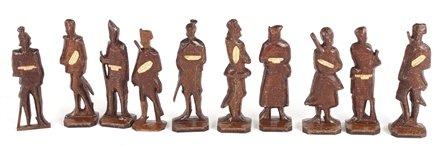 IMPERIAL RUSSIAN WOOD TOY SOLDIERS - LOT OF 10