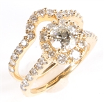 14K YELLOW GOLD 2.5 CTW DIAMOND WEDDING RING SET