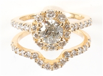 14K YELLOW GOLD 2.5 CTW DIAMOND WEDDING RING SET
