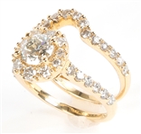 14K YELLOW GOLD 2.5 CTW DIAMOND WEDDING RING SET