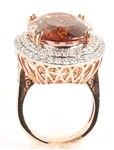 14K ROSE GOLD MORGANITE & DIAMOND COCKTAIL RING