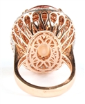 14K ROSE GOLD MORGANITE & DIAMOND COCKTAIL RING