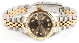 LADIES ROLEX OYSTER PERPETUAL DATEJUST WRIST WATCH