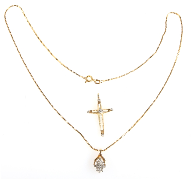 14K GOLD NECKLACE AND PENDANT